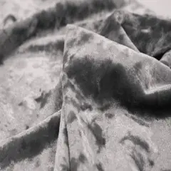 1 Yard Premium Stretch Velvet Crushed Grey Fabric, 58/60" Wide Apparel Textile