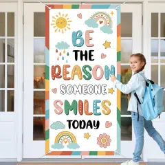 Boho Classroom Colorful Welcome Door Cover Back to School Classroom Decoration