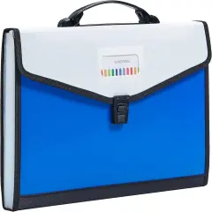 13-Pockets Expanding File Folder with Handle - Blue