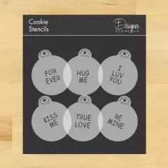 Small Candy Heart Sayings Cookie Stencils | C252 by Designer Stencils | Cookie Decorating Tools |