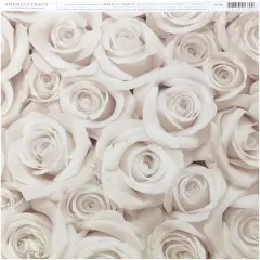 American Crafts Floral Single-Sided Cardstock 12"X12"-Large Roses
