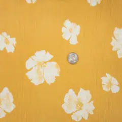 1 Yard Rayon Crinkle Mustard Gold Woven Fabric Lightweight 50/52&Prime; Wide 100% Rayon