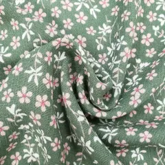 1 Yard Rayon Crinkle Dark Ivy Crepon Fabric, 100% Rayon, 50/52" Wide, Lightweight & Drapable