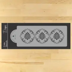 Royal Damask Cake Stencil Tier #3 | C708 by Designer Stencils | Cake Decorating Tools |