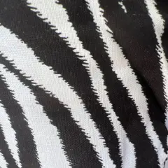 Zebra Print Black and White Cotton Fabric by the Yard