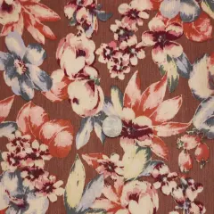 1 Yard Clay/Mauve Rayon Crinkle Fabric 50/52" Wide Lightweight Apparel Fabric