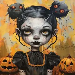 Halloween Little Girl Paint by Number - 16x20 Inch (Without Frame)