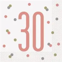 Glitz Rose Gold Luncheon Napkins 30 - 16ct