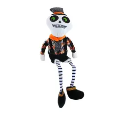 Gallerie Ii 19.0 Inch Sitting Halloween Skeleton With Dangling Legs Halloween Figurine , Halloween Decor Shelf Sitter Autumn Halloween Multicolored