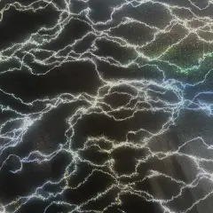 1 Yard Lightning Design Hologram Polyester Spandex Tricot Fabric 60 Inch Width