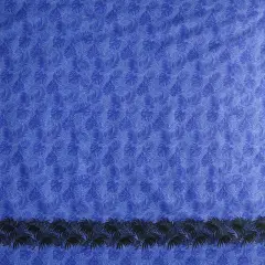 1 Yard All Over Monstera Leaves Firm Fen Rayon Poplin Fabric Single Border 45 Inch Width royal