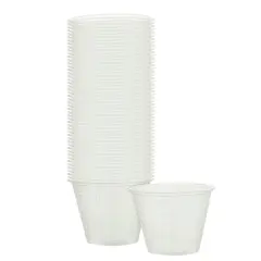 Custom Shop Pack of 50, 1 Ounce (30ml) Graduated Plastic Clear Measuring and Mixing Cups - Hold, Mix Paint, Acrylic Art Hobby Airbrush Pouring Paint