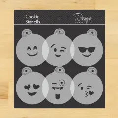 Emojis Cookie Stencil Set | C983 by Designer Stencils | Cookie Decorating Tools |