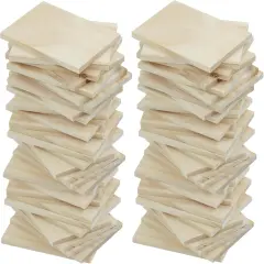 30PCS Wooden Squares for Crafts, 1/4 Inch Thick,Wood Burning, Painting (2.5 x 3.5 inch)