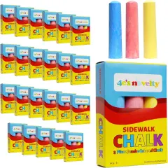 4E&rsquo;s Novelty 24 Boxes Jumbo Sidewalk Chalk Party Favors Party Favors for Kids Bulk Goodie Bag Fillers Toddlers Summer Gift Toy Basket Stuffer
