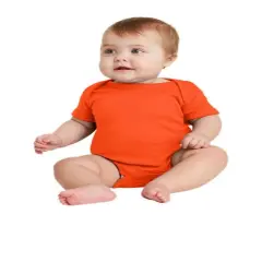 Rabbit Skins&reg; Infant Baby Rib Bodysuit Short Sleeve Orange
