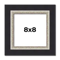 Square Embellished Black Picture Frame - UV Acrylic, Foam Board Backing, Hanging Hardware