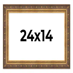 Museum Gold Picture Frame - UV Acrylic, Backing Board, Hanging Hardware Included