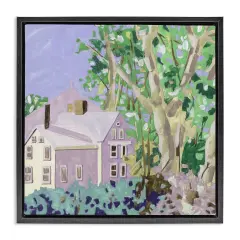 Stupell Industries Building View Through Trees Framed Floater Canvas Wall Art Design by Melissa Wang