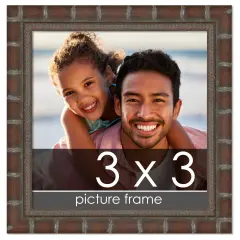 3x3 Modern Bamboo Picture Frame with UV-Resistant Acrylic & Acid Free Backing, Available in5 Finishes - Gold, Silver, Brown, Black, and Natural