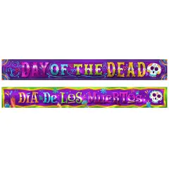 12 Pack Bulk Day Of The Dead Metallic Banner Set