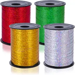4 Pack Curling Ribbon, 1000 Yard Metallic Curling Ribbon Balloon Ribbon Gift Wrap Ribbon