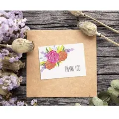 Thank You Cards, Floral Watercolor Bulk Set with Envelopes (5.1 x 3.7 In, 120 Pack) Multicolor
