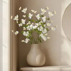 Northlight Japanese Anemone Artificial Floral Sprays - 45.5" - White and Yellow - Set of 4