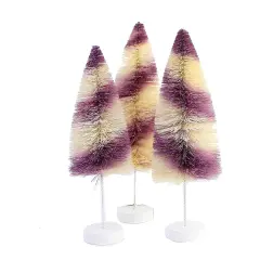 Bethany Lowe 12.0 Inch Purple Stripes Delights Halloween Decorative Tree Set , Halloween Decor Bottle Brush Trees