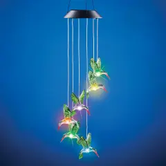 Collections Etc Solar Color Changing Hummingbird Outdoor Garden Mobile