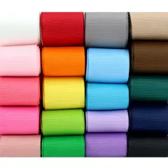 Ribbon Grosgrain Ribbon 1 inch Ribbon 20 Solid Color Ribbon Assortment, 1" X 2 Yard Each, Total 40 Yds Per Package, Thin Ribbon Grosgrain Thick Ribbon Fabric Ribbons for Crafts, Hair Bow Supplies