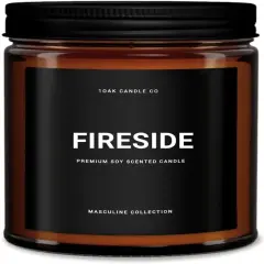 Scented Candles for Men - Fireside Candle - Campfire Candle Scent - Wood Scented Candle - Woodsy Candle - Woodfire Candles - Fireplace Scented Candle - Bonfire Candle - Firewood Candle (7oz.)