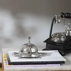 Decorative Aluminum Desk Bell in Turtle Shape - 7.5" Dia