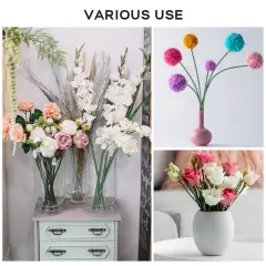 Floral Wire Stems, 60 Pack Flower Stems, 2 Gauge Green Floral Stem Wire for Paper Wrapped Wreath Making Supplies