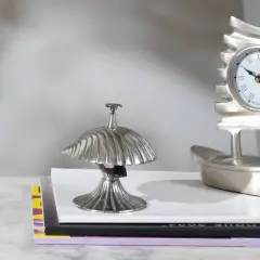 Decorative Aluminum Desk Bell in Silver Color - 4" Dia