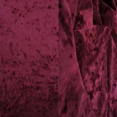 1 Yard Crushed Velvet Solid Fabric Soft Stretch Shiny Finish 58"/60" Wide Burgundy
