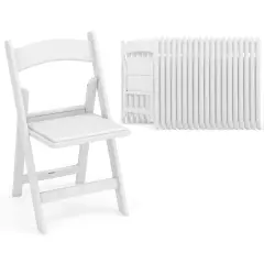 Costway 4/8/12/16/20 Pack Resin Folding Chairs with Padded Seat All-Weather Resin Frame Patio