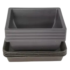 4 Sets Rectangular Plastic Cactus, Bonsai Training Pot + Tray 6.25"x 4.75"x 2"