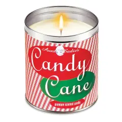 Collections Etc Candy Cane Peppermint Scented Holiday Candle, 12 oz.