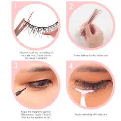 Magnetic Eyelashes with Eyeliner Kit, Zodaca Magnetic Eyeliner and Magnetic Lash, Reuseble Eyelash No Glue Required Natural Look Eyelashes Extensions Pink