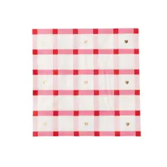 ELEGANT VALENTINE PLAID DINNER NAPKINS