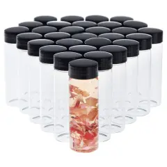 30 Pack Clear Liquid 1 oz Glass Bottles with Caps for Cosmetics, Makeup, Sample Liquid Storage (30 ml)