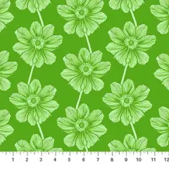 Green Floral Indelible by Anna Maria for NorthcottCotton 44"/45" Fabric Per Yard