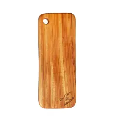 HomeRoots Natural Wood Camphor Laurel Wood Natural Rounded Rectangle Narrow Cutting Board