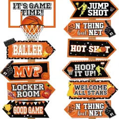 20 Pieces Basketball Party Sign Basketball Themed Party Decoration Supplies Kids Teenagers Boys B-Day Photo Prop