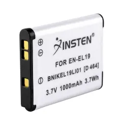 Insten Battery Pack EN-EL19 ENEL19 for Nikon Coolpix S2500 S3100 S3300 S4100 S4300 S5200 S6400 S6500 S6600 S6800 S100 White