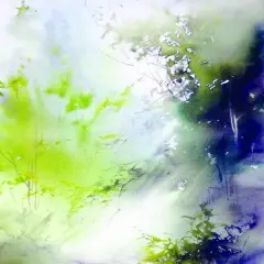 Emerald Dawn Designer Printed AIDA Fabric. Canvas for embroidery with an applied backgroundKF-1067A