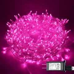800 Led Pink String Lights Outdoor Waterproof Valentines Day Decorations, 330 Ft Pink Led String Lights for Bedroom, 8 Modes Plug in Fairy Lights for Outside, Pink Room Decor