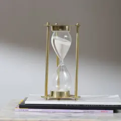 Decorative Aluminium Frame Sand Timer - Hourglass (4.5"X4.5"X9")