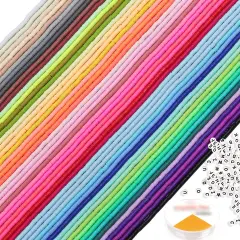 18500 Pcs 48 Strands Clay Beads Polymer Heishi Flat Round Disc and Alphabet Letter Beads for Bracelet Jewelry Making DIY Necklace Earrings, 48 Colors 6mm
